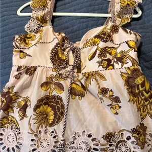 FARM Rio Floral Blouse in Yellow and Brown